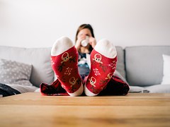 woman on sofa