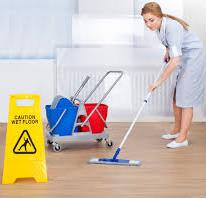 woman cleaning